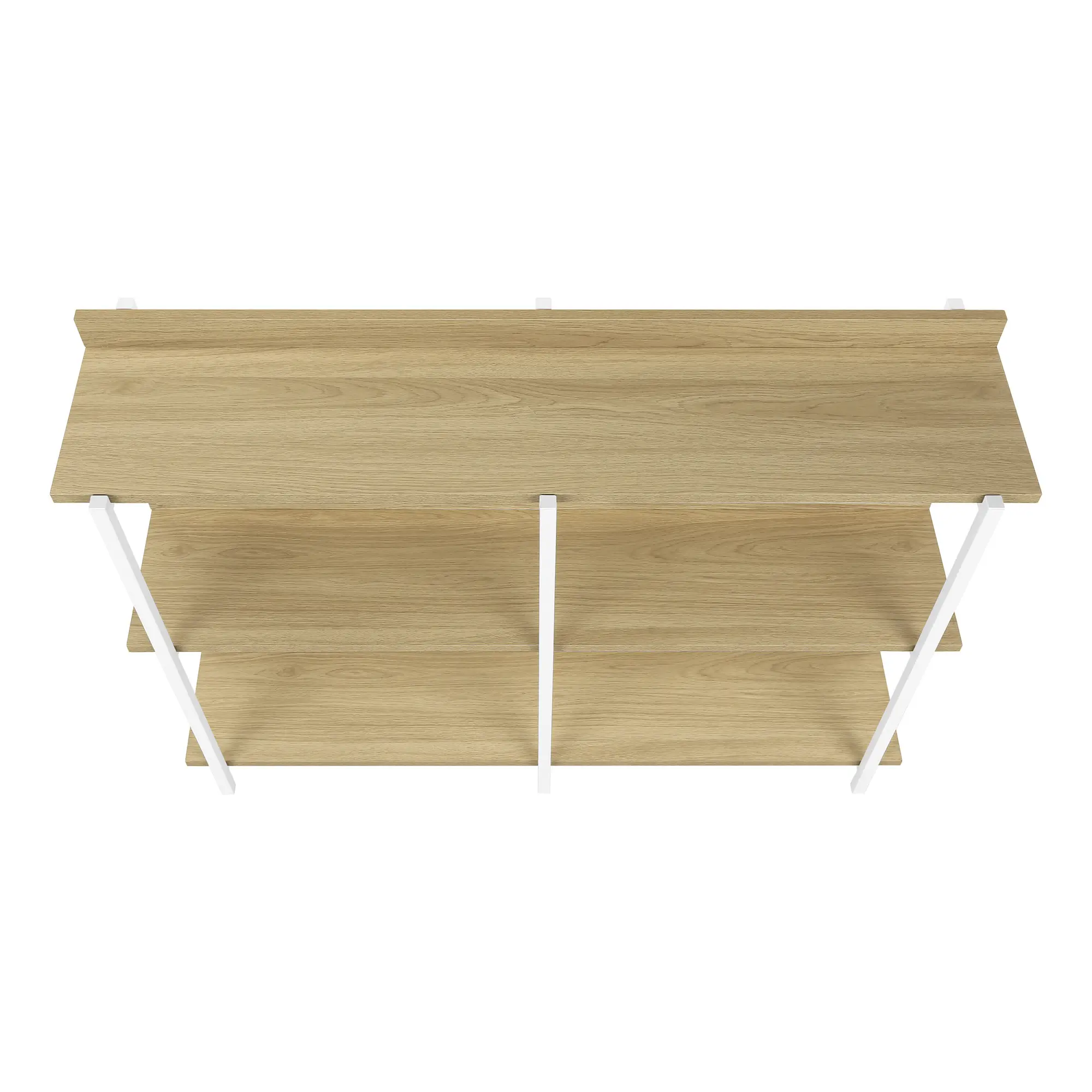 Console Table - 3 Tier / Shelves / Rectangular / Metal Legs - 48