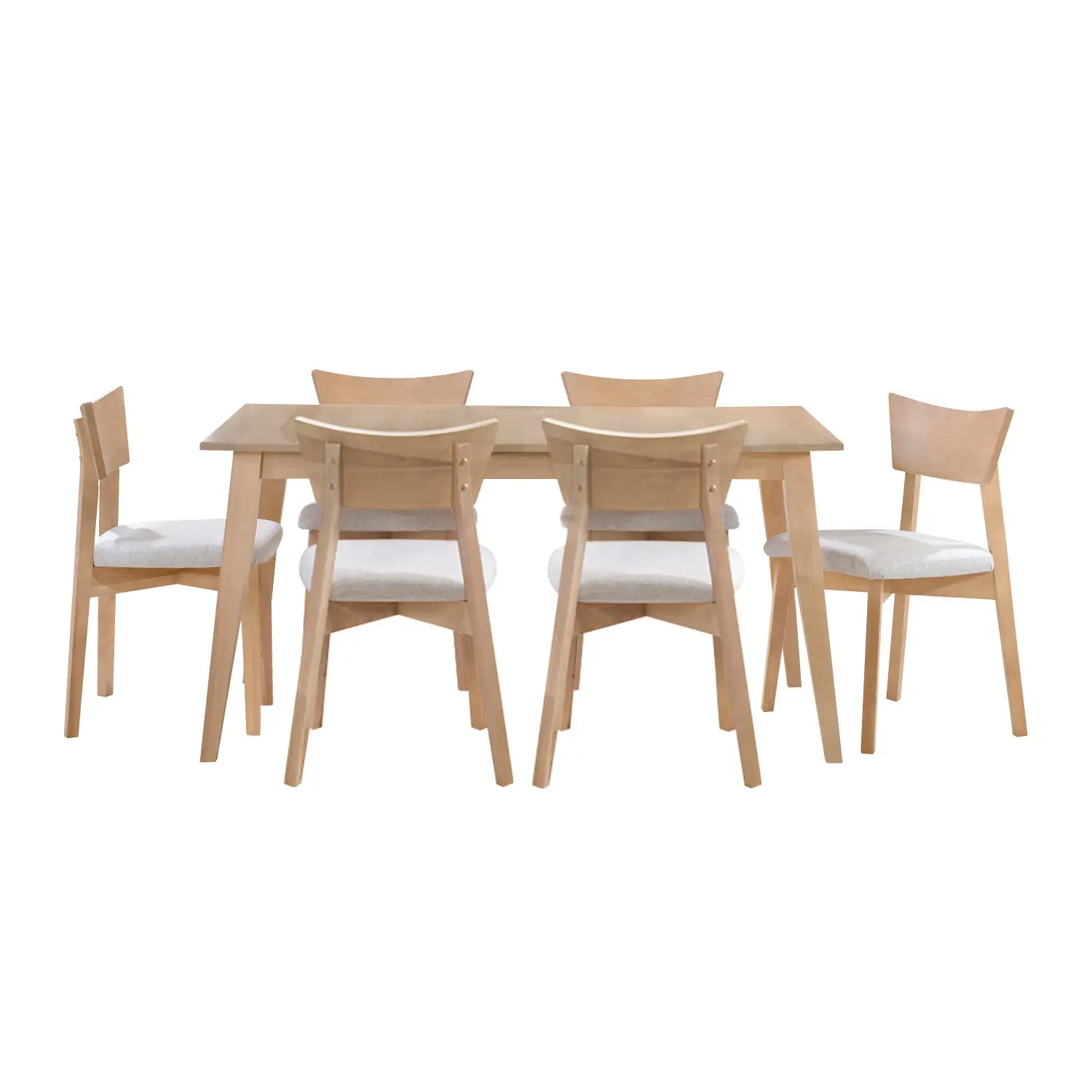 Extendable Rectangular Dining Table (48" To 60") With 6 Chairs - Greige ...
