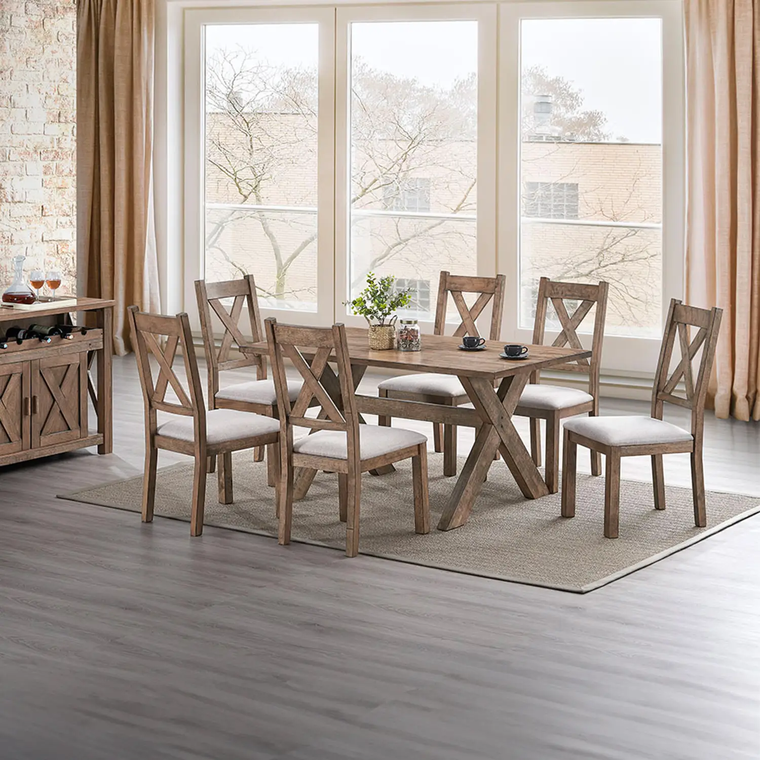 Rectangular Solid Wood Dining Table 59" - Meubles RD