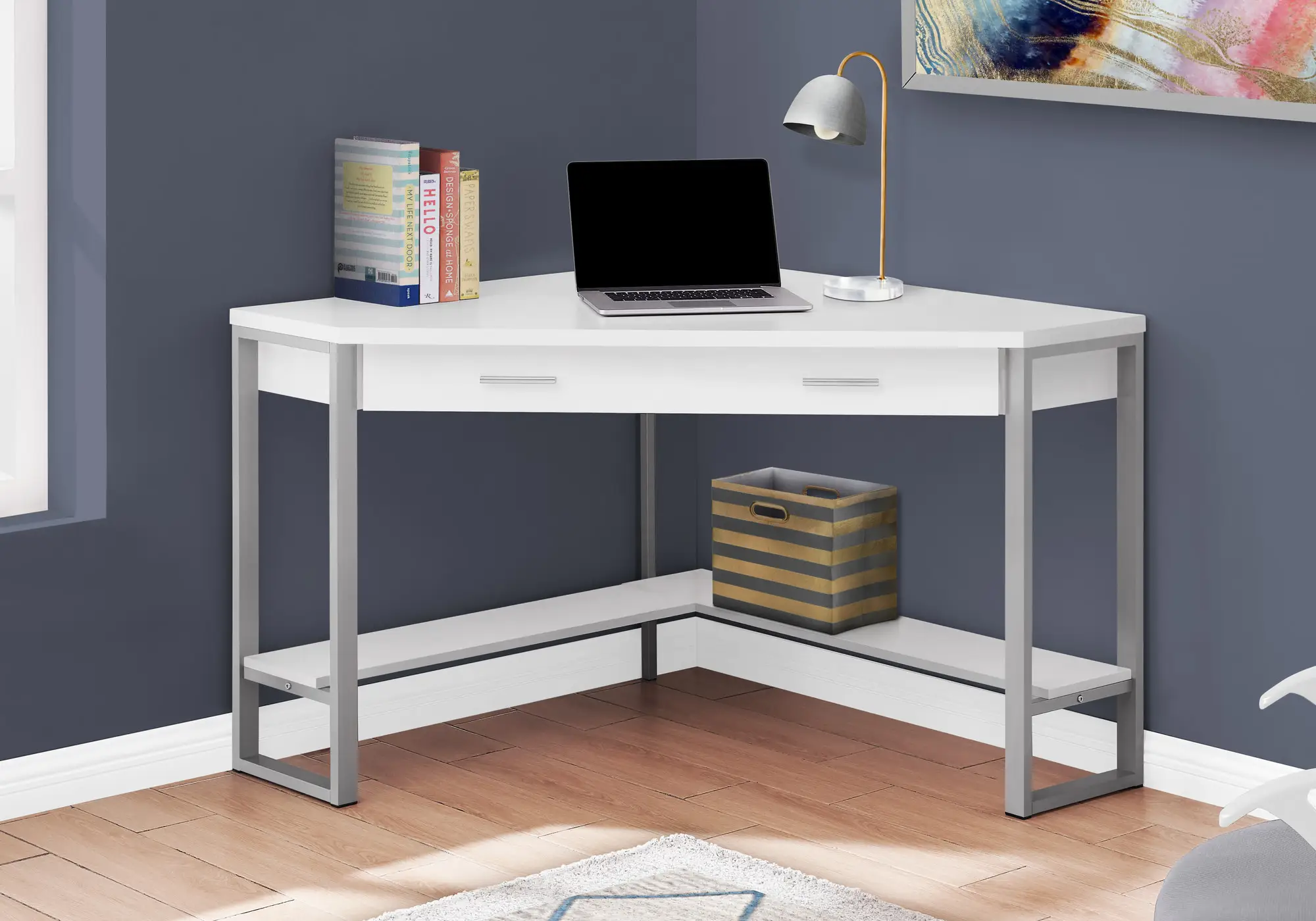 Silver Computer Doc Computer Desk - 42